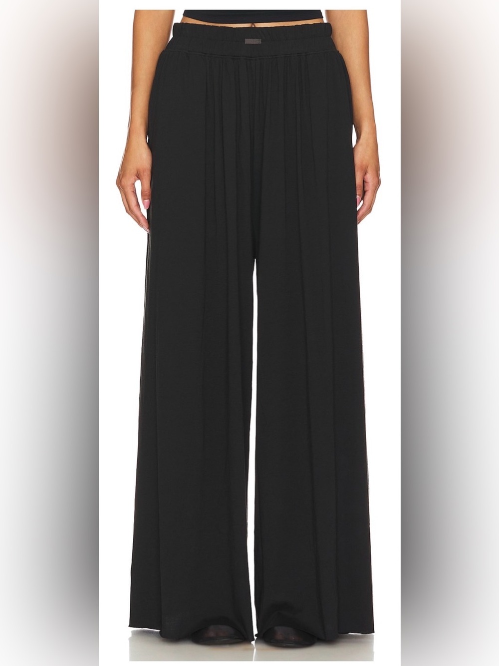 Lunya Organic Pima Cotton Wide Leg Pant Black Size XL